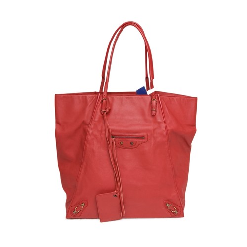 Balenciaga red papier tote - balenciaga,