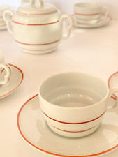 Set tazzine da caffè Verbano Laveno anni '30, design Guido Andlovitz - 21 pezzi