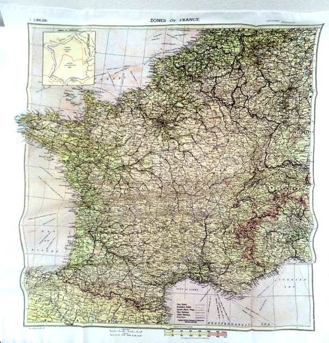 Foulard évasion france 1944 - foulard,