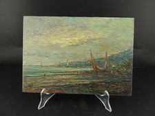 NAVY OIL ON WOOD PAINTING