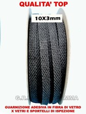 GUARNIZIONE TERMICA ADESIVA 10X3mm 550° PER VETRO STUFA PELLET CAMINO TAPPO ISPE