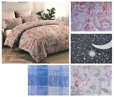 COPRIPIUMINO Rigato LUNA Fiore Matrimoniale 2 piazze, 1,5p e Singolo.100% Cotone