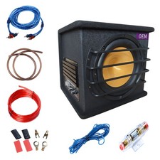 Subwoofer attivo 10 pollici 4000 watt bassi + amplificatore + set cavi auto sub attivo IT