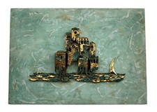 Quadro con scultura in bronzo