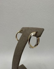 orecchini a cerchio in oro giallo e bianco 18 K