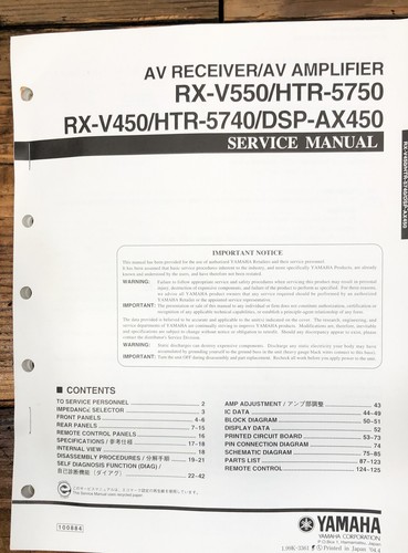 Yamaha v550 htr 5750 - yamaha, rx-v550