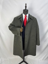 Cappotto uomo vintage Loden Frey München lana mohair verde scuro soprabito US 48L 50L