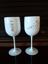 2 Calici MOET & CHANDON ICE WHITE BIANCO ACRILICO CHAMPAGNE BICCHIERI 