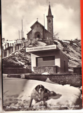 CARTOLINA  PASSO LA CISA  B/N VIAGGIATA  1960 SANTUARIO CON CANE REGALO