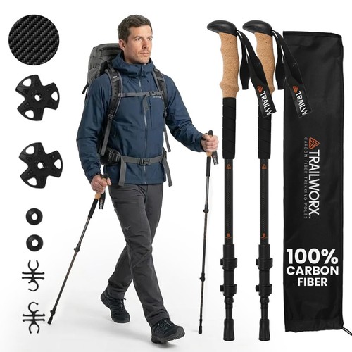 Bastoncini trekking fibra - trekking,