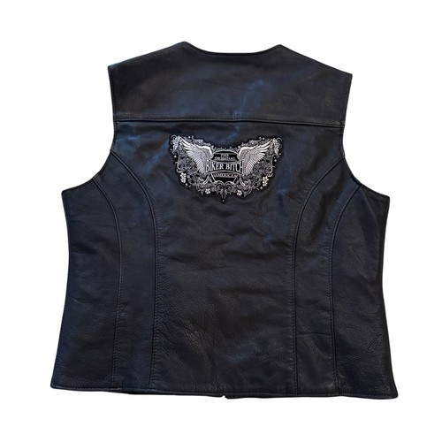 Gilet pelle vintage biker