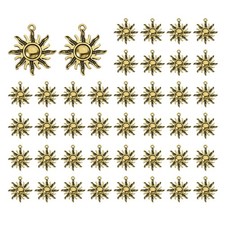 Sole Ciondolo 50pz Lega Pendente per Fai Da Te Artigianato Oro Scuro 1,1 x 1"