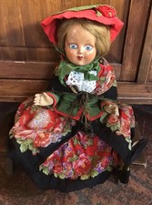 Bambola in compo, senza marca. Anni 50. Occhi ridipinti, capelli biondi. 