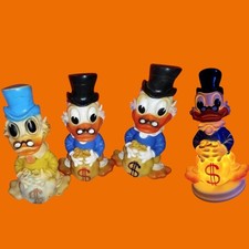 4 Pupazzi Gomma Disney Zio Paperone U.Scrooge Picsou LEDRA Ledraplastic Dagobert