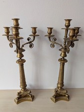 Antica Coppia Di Candelabri In