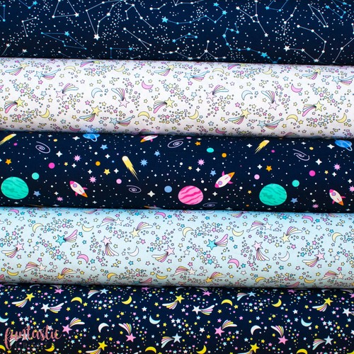 Tessuto navy constellation - navy,