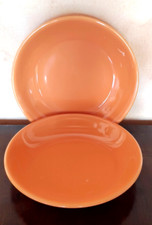 PAGNOSSIN Ironstone Arancio/Salmone 2 Piatti da Zuppa Made in Italy, Vintage