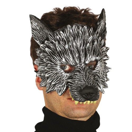 Mezza maschera lupo foam - mezza,