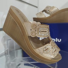 INBLU - Sandalo Zeppa a Fasce Con Strass Art AS000039