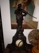 antico orologio da tavolo bronzo antimonio statua antico