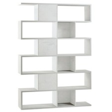 Libreria Modulare Geometrica Bianco in Legno Moderna Scaffale a Giorno