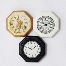  3pcs Retro Orologio Ornamenti Orologio in legno Adorni vintage Desktop Decori