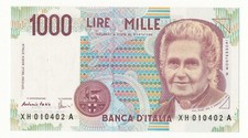1000 LIRE MONTESSORI  SERIE SOSTITUTIVA  XH  A  DECR 1990 FDS -
