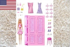 Barbie Dream Closet Playset 3-Ft-Wide Wardrobe w/ Doll Clothes 25+ Pieces