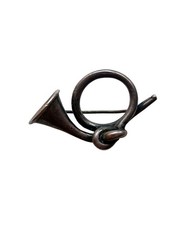 *HH* Spilla Miniatura In argento Corno Tromba Strumento Musicale Banda Orchestra