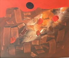 Sergio DANGELO (Milano 1932) SI VOLCAN SOURIT Tecnica Mista surrealista cm 50x60