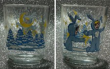 NUTELLA FERRERO BICCHIERE NATALE 2005 CHRISTMAS 3 DI 4 BAMBINI PAESAGGIO