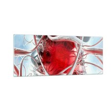 Quadro su Vetro 100x40cm Astratto composizione grafica 3D Stampe Moderni Murale