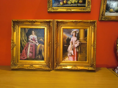 Coppia quadri con dame - quadri,