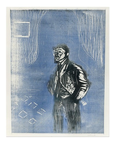 Elegante poster con figure - , blu