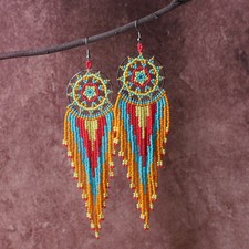 Orecchini Boho Perline Frange