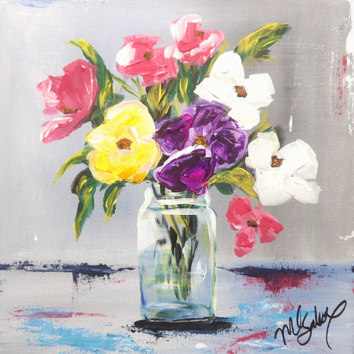 Quadro vaso fiori colorato - quadro,