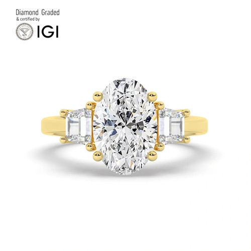 Anello trilogy ovale diamante - anello,