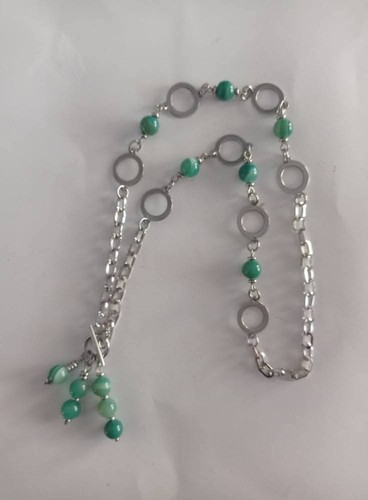 Collana acciaio con perle - collana,