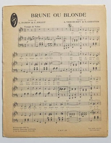 Partition vintage sheet music