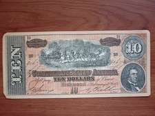 America Stati Confederali Banconota Da 10 Dollari Falso/ Riproduzione