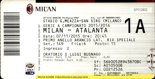 Biglietto stadio milan - biglietto,