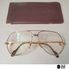 Cartier Vendome Santos montatura per occhiali con custodia vintage 1980s (large)