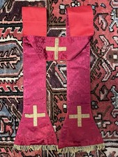 STOLA IN DAMASCO DI SETA ROSSO XIX SEC.