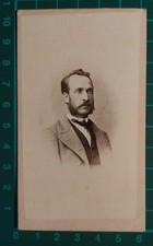 FOTO CDV CABINET UOMO CON BAFFI E BARBA - ATELIER E. KREPELKA