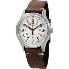 Orologio Uomo Timex MK1 Quarzo Quadrante Beige Cinturino Pelle Marrone TW2R96800