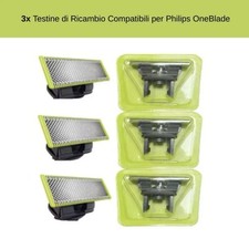 3 Lamette per Philips OneBlade – Lame di Ricambio compatibili x QP2530 QP2724