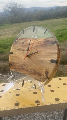 Orologio legno resina - orologio,