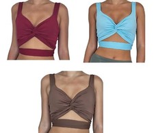 Top donna canotta a fascia incrociata con scollo profondo dettaglio cut L.95161