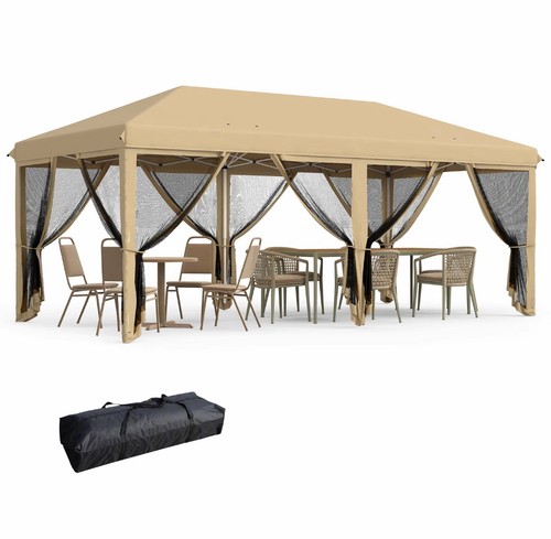 Outsunny gazebo pieghevole 6x3 - pieghevole,