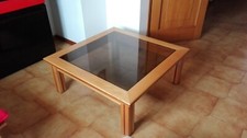 Tavolino da salotto in legno con vetro